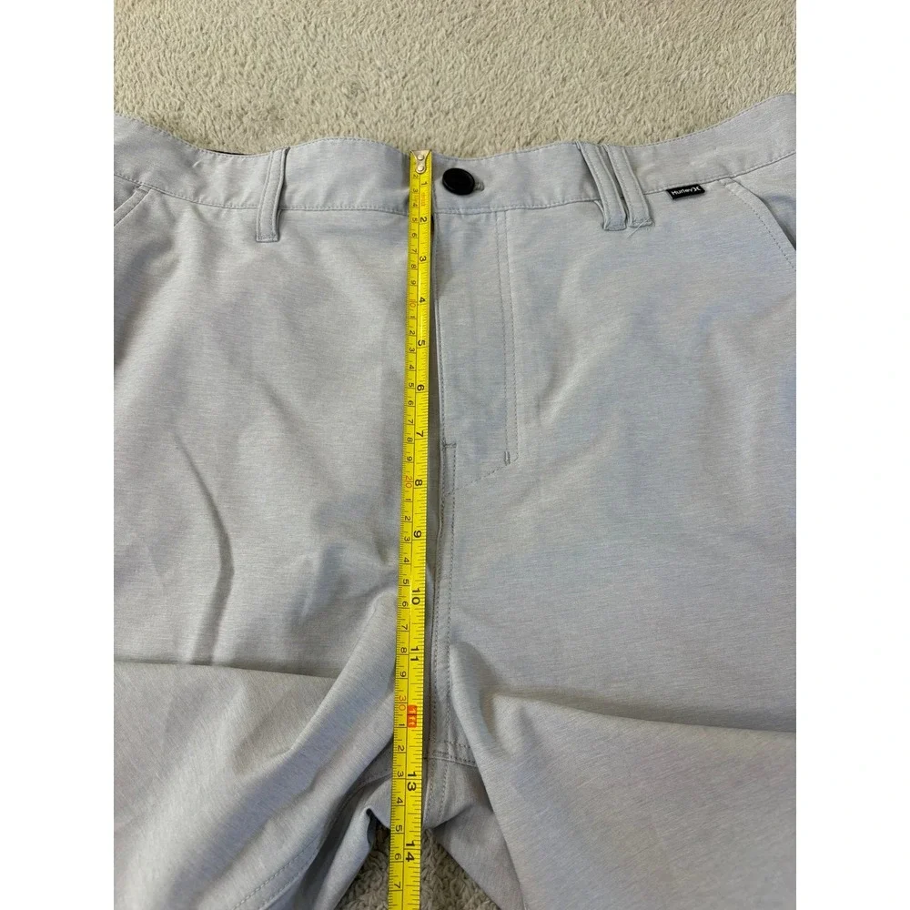 Hurley Phantom Mens Hybrid Walk Shorts Light Grey Heather Sz 33/34 Chino Stretch